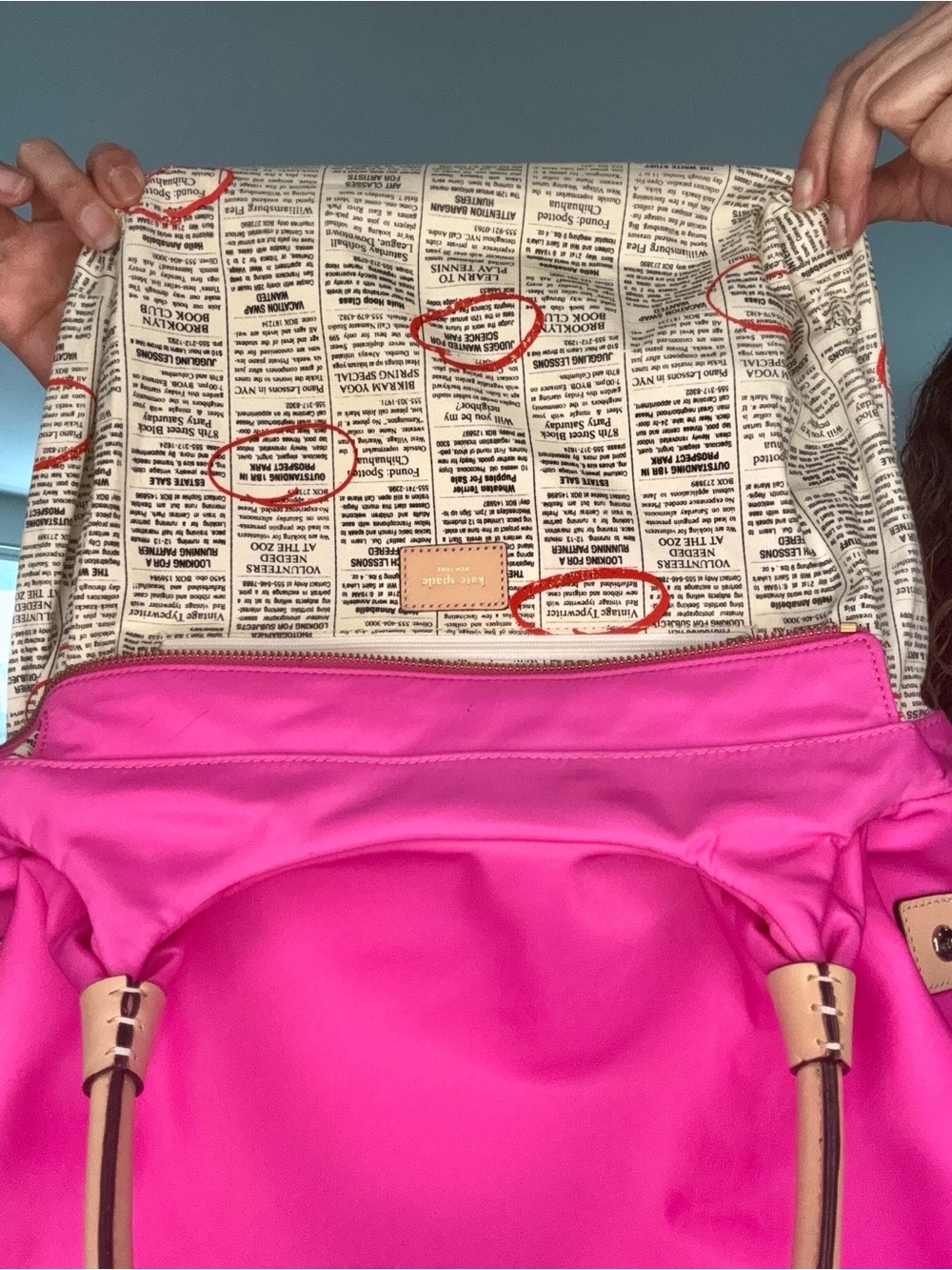 Kate Spade Stevie Newspaper Print Lining EUC - Picture 4 of 16